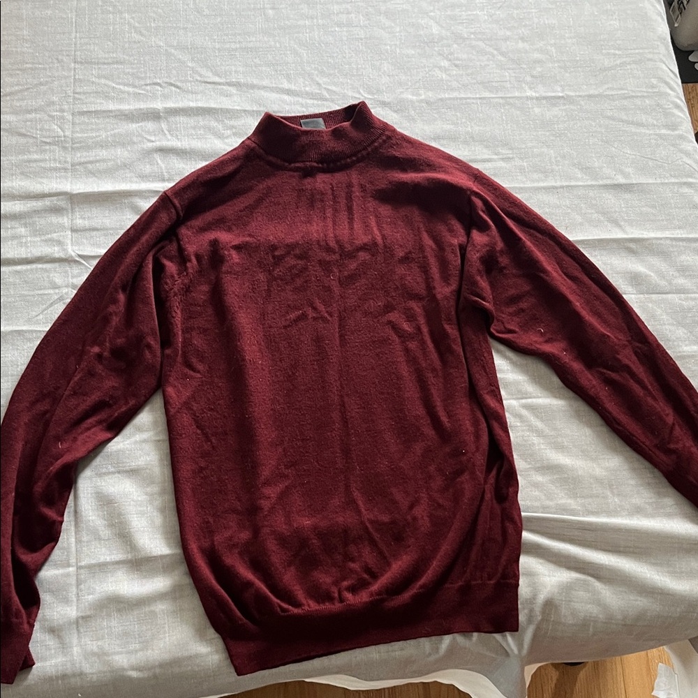 Expressions Women's Deep Red Wool Turtleneck Sweater